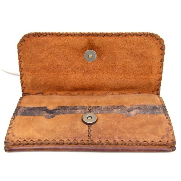 ARTISAN ALEARTE FRIDA KAHLO BROWN GENUINE LEATHER ID CARD BILL HOLDER WALLET - Picture 4 of 7